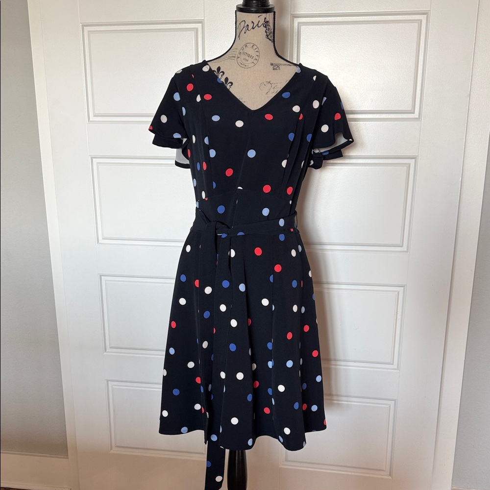 Lane Bryant Polka Dot V-Neck Dress